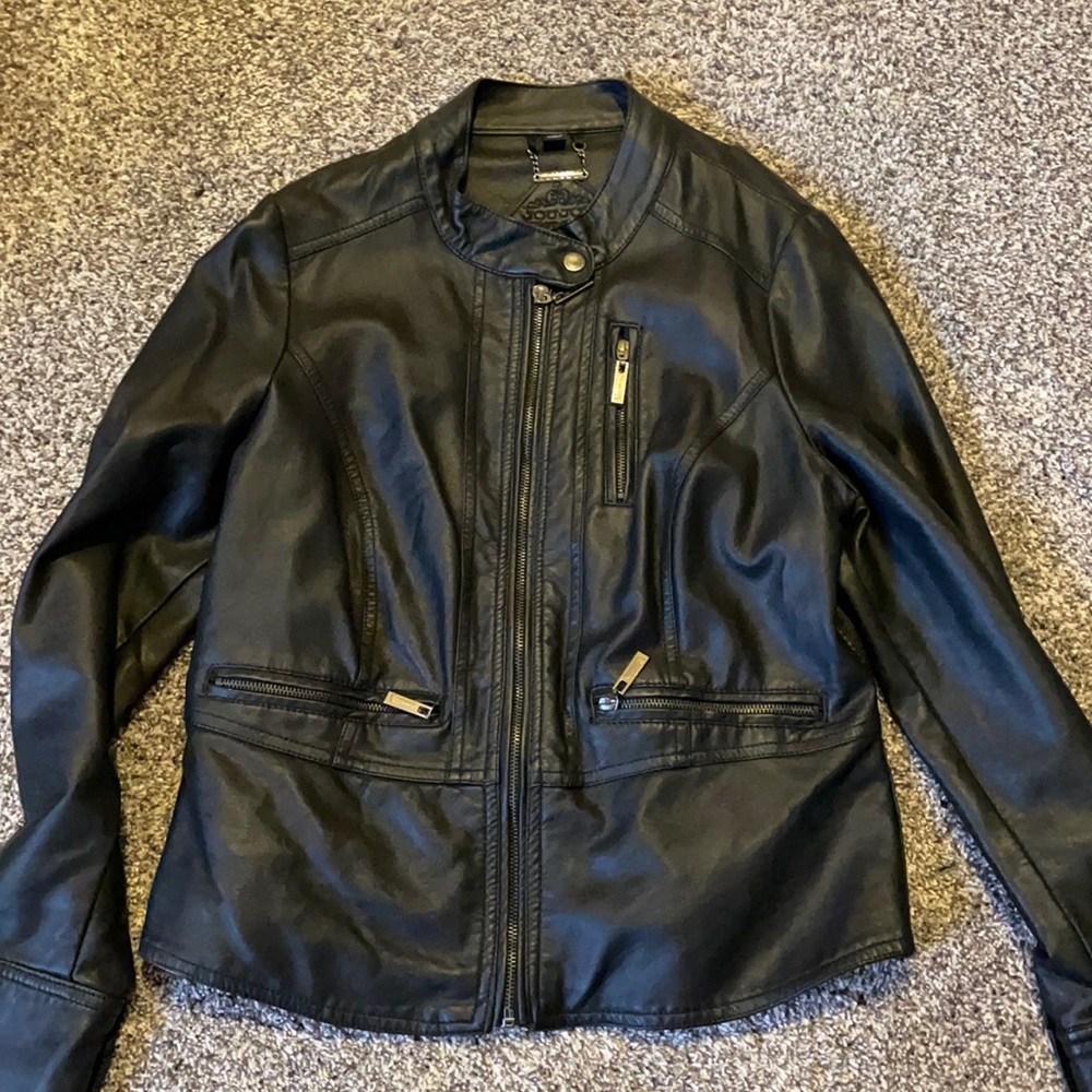 Jou Jou black faux-leather jacket